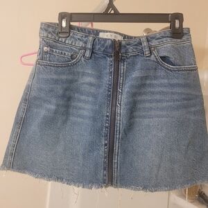 We The Free Zipper Front Denim Skirt